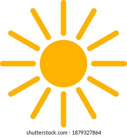 Sonnensymbol mit flachem Stil. Isolierte Vektorgrafik-Symbol auf weißem Hintergrund.
