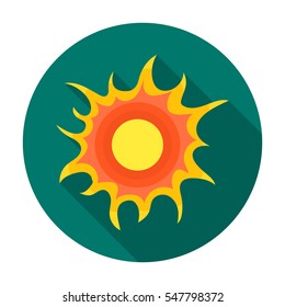 Sun icon in flat style isolated on white background. Bio and ecology symbol stock vector illustration.