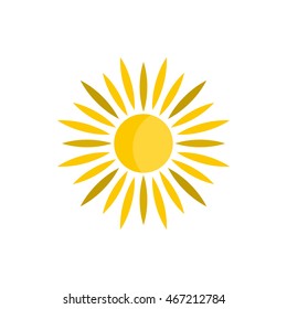 Sun icon in flat style on a white background