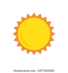 Sun icon in flat style, simple yellow sun.