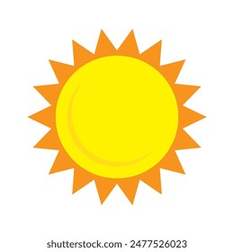 Sun icon in flat style, simple yellow sun.