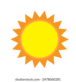 Sun icon in flat style, simple yellow sun.