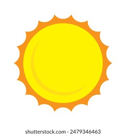 Sun icon in flat style, simple yellow sun.