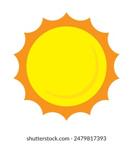 Sun icon in flat style, simple yellow sun.