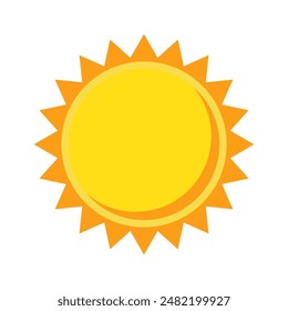 Sun icon in flat style, simple yellow sun.
