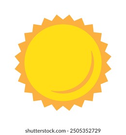 Sun icon in flat style, simple yellow sun.