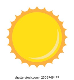 Sun icon in flat style, simple yellow sun.