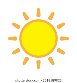 Sun icon in flat style, simple yellow sun.