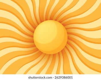 Sun icon in flat style. Sunrise vector illustration on isolated background. Sunset sign business concept.