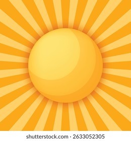 Sun icon in flat style. Sunrise vector illustration on isolated background. Sunset sign business concept.