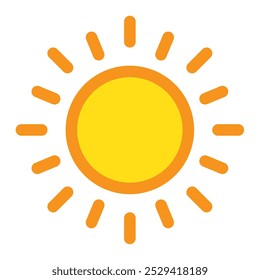 Sun icon in flat style. Yellow sun.