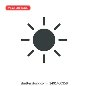 Sun Icon Flat Vector Illustration