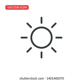 Sun Icon Flat Vector Illustration