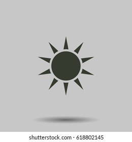 Sun icon. Flat vector illustration in black on white background.