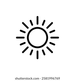 sun icon Flat vector set outline