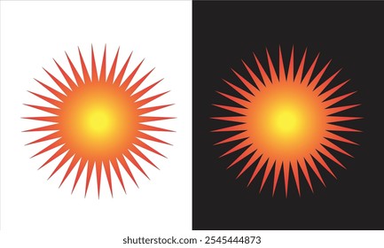 Sun Icon Flat, vector icon, Summer Sun Vector Icon in Yellow, Weather illustrations series