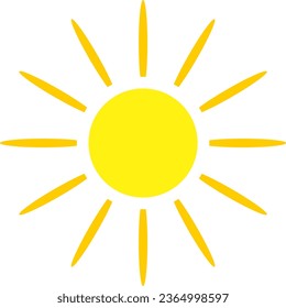 sun icon flat vector yellow 