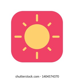 Sun Icon in a Geometric Shape