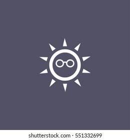 sun icon with glass 
