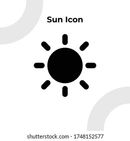 Icono de sol con estilo de glifo, modificable vector