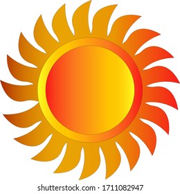 Sun icon with gradation color vector illustration