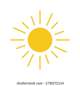 Sun Icon for Graphic Design Projects. Summer Sun Icon Vector Logo. Sun vector icon, flat summer symbol. Simple illustration for web or mobile app. 
