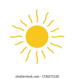 Sun Icon for Graphic Design Projects. Summer Sun Icon Vector Logo. Sun vector icon, flat summer symbol. Simple illustration for web or mobile app. 