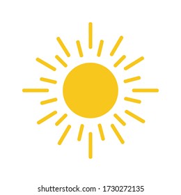 Icono de Sol para proyectos de diseño gráfico. Logo del vector del icono del sol de verano. Icono del vector solar, símbolo de verano plano. Ilustración simple para web o aplicación móvil. 