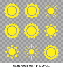 Sun icon. Graphic template. Vector illustration