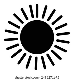 Sun icon in grey scale isolated on white background.