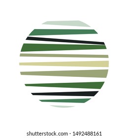 Sun icon. Halftone circle with gradient texture circles logo design element. Vector illustration