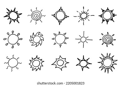 sun icon hand drawn doodle