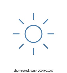 Sun icon, Hand drawn outline icon on white background