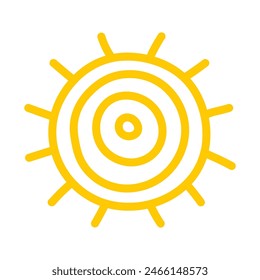 Icono de Sol. Elemento de verano dibujado a mano. Ilustración vectorial
