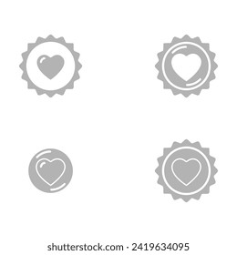sun icon, heart on a white background, vector illustration
