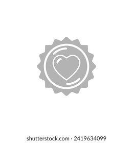 sun icon, heart on a white background, vector illustration