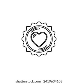 sun icon, heart on a white background, vector illustration