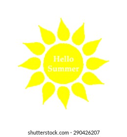 Sun icon Hello summer 