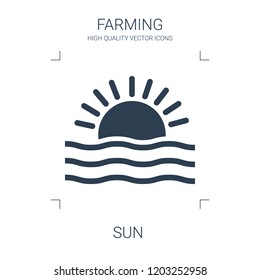 sun icon. high quality filled sun icon on white background. from farming collection flat trendy vector sun symbol. use for web and mobile
