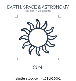 sun icon. high quality line sun icon on white background. from earth space astronomy collection flat trendy vector sun symbol. use for web and mobile