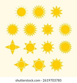 Icono de sol ilustración Colección EPS Vector