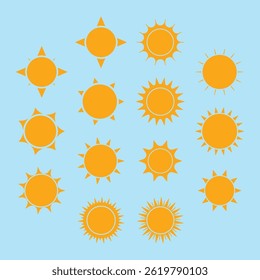 Sun icon illustration Collection EPS Vector