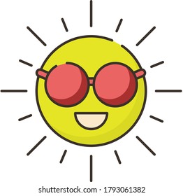 Diseño plano de ilustración de icono solar
