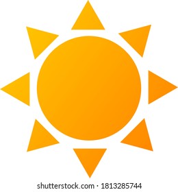 Sun icon illustration representing a simple sunny day