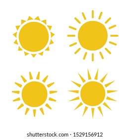 Sun icon illustration. Sunshine isolated set. Sun logo vector