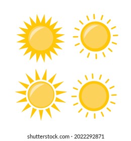 Sun icon illustration. Sunshine isolated set. Sun logo vector