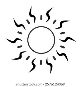sun icon illustration template, sun icon in classic style