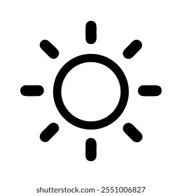 Sun icon illustration vector sign or symbol. Line art icon. Weather forecast symbol

