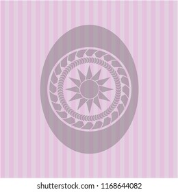 sun icon inside badge with pink background