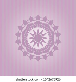sun icon inside badge with pink background